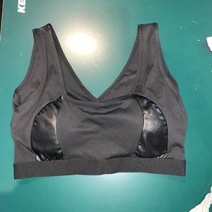 Leather sports bra